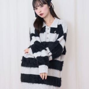 Collared Border Knit Dress
