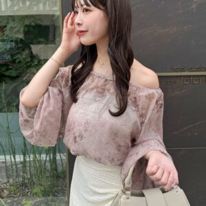 Nuance Pattern Sheer Blouse