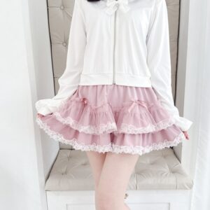 Two-tier tulle layered frill skort