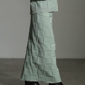 Emboss Check Knit Skirt