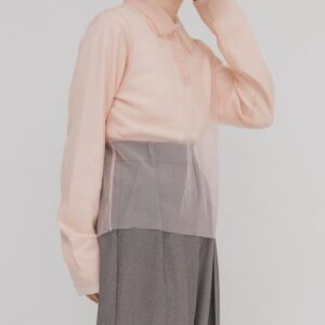 Tulle Layered Knit Shirt