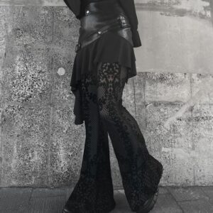 Velour Lace Flare Pants