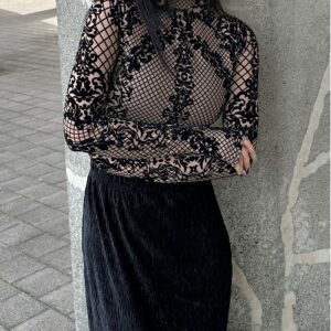 Lace Design Bodysuit