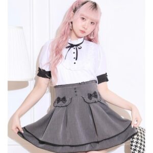 Bicolor Yoke Switching Blouse