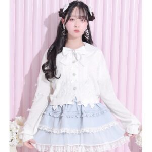 Many Ribbon Heart Cable Summer Cardigan