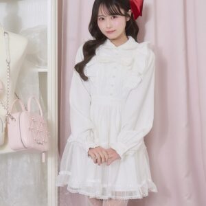 Front Ribbon Dot Tulle Dress